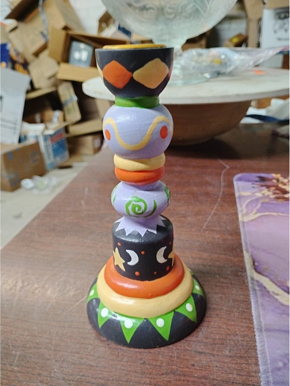 Midwest Of Cannon Falls Painted Wood Candlesticks Halloween Mystical Fantasy